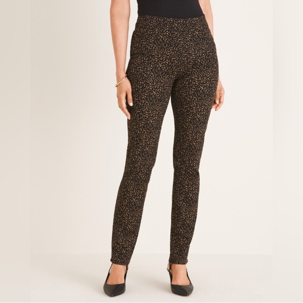 NWT Chico's Etched-Print‎ Pull-On JeggingsBlack/Brown Size 6 Chico's Size 0.5